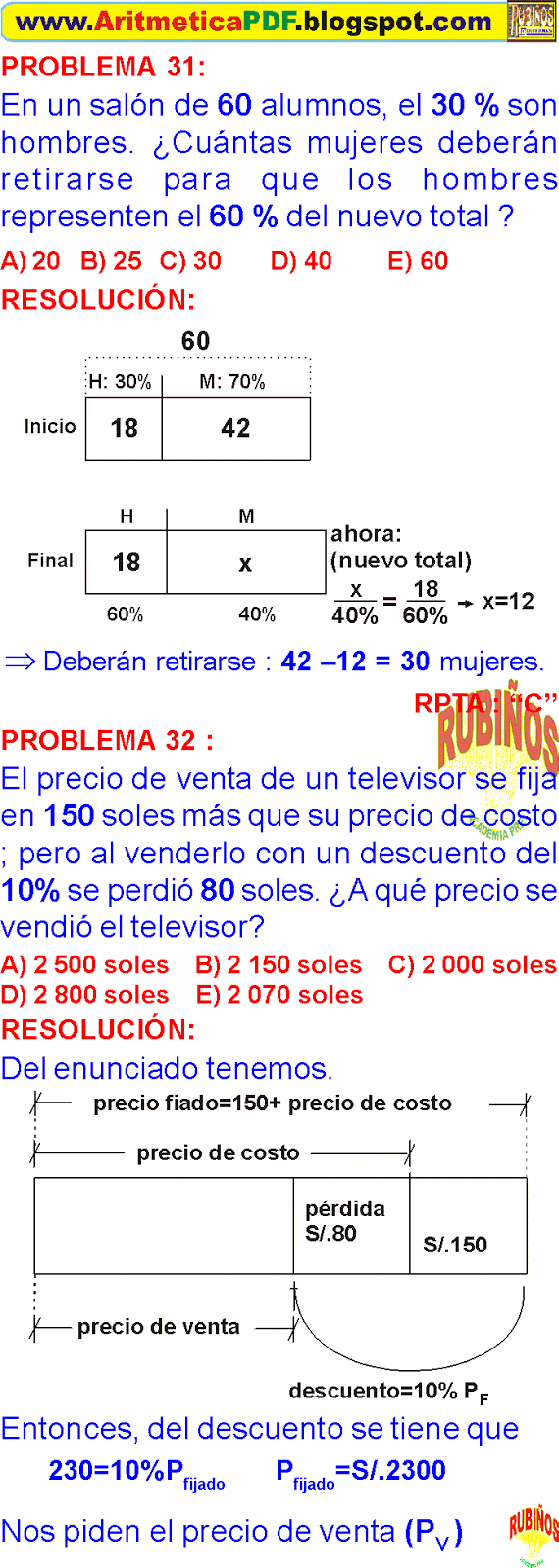 TANTO POR CIENTO EJERCICIOS RESUELTOS DE RAZONAMIENTO TANTO POR CIENTO EJERCICIOS RESUELTOS DE RAZONAMIENTO